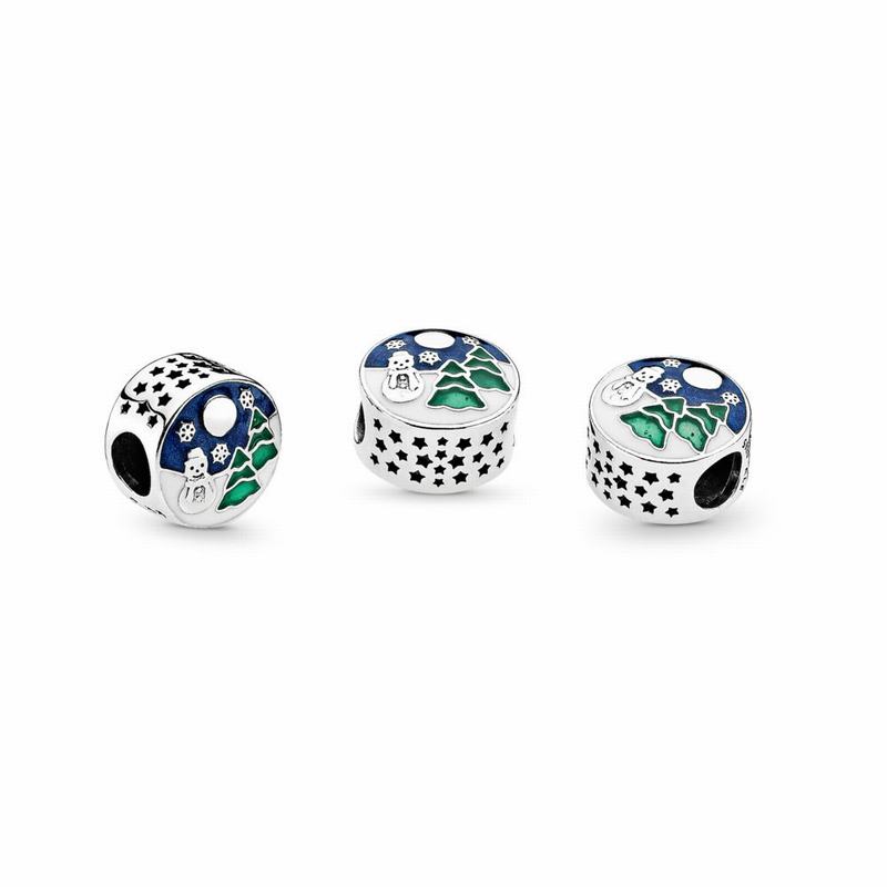 Pandora Snowy Wonderland Charm - Sterling Silver/Enamel/Blue - Canada | WK6233DO